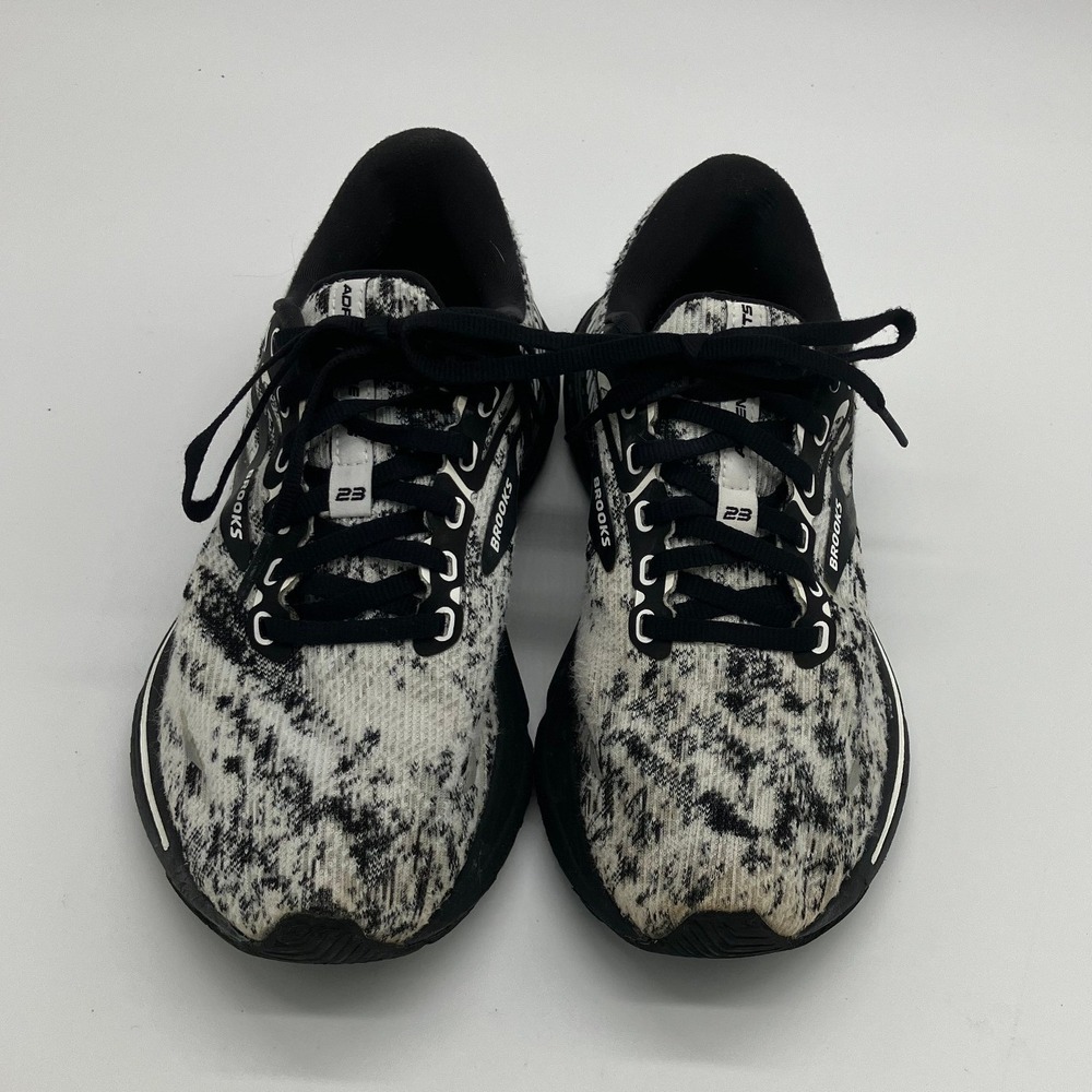 Brooks Adrenaline GTS 23 Running Shoes Black White Marbled Sneakers 1203811B072
